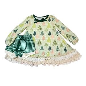 Love & Grow Christmas Trees Nightgown Set Size 3T